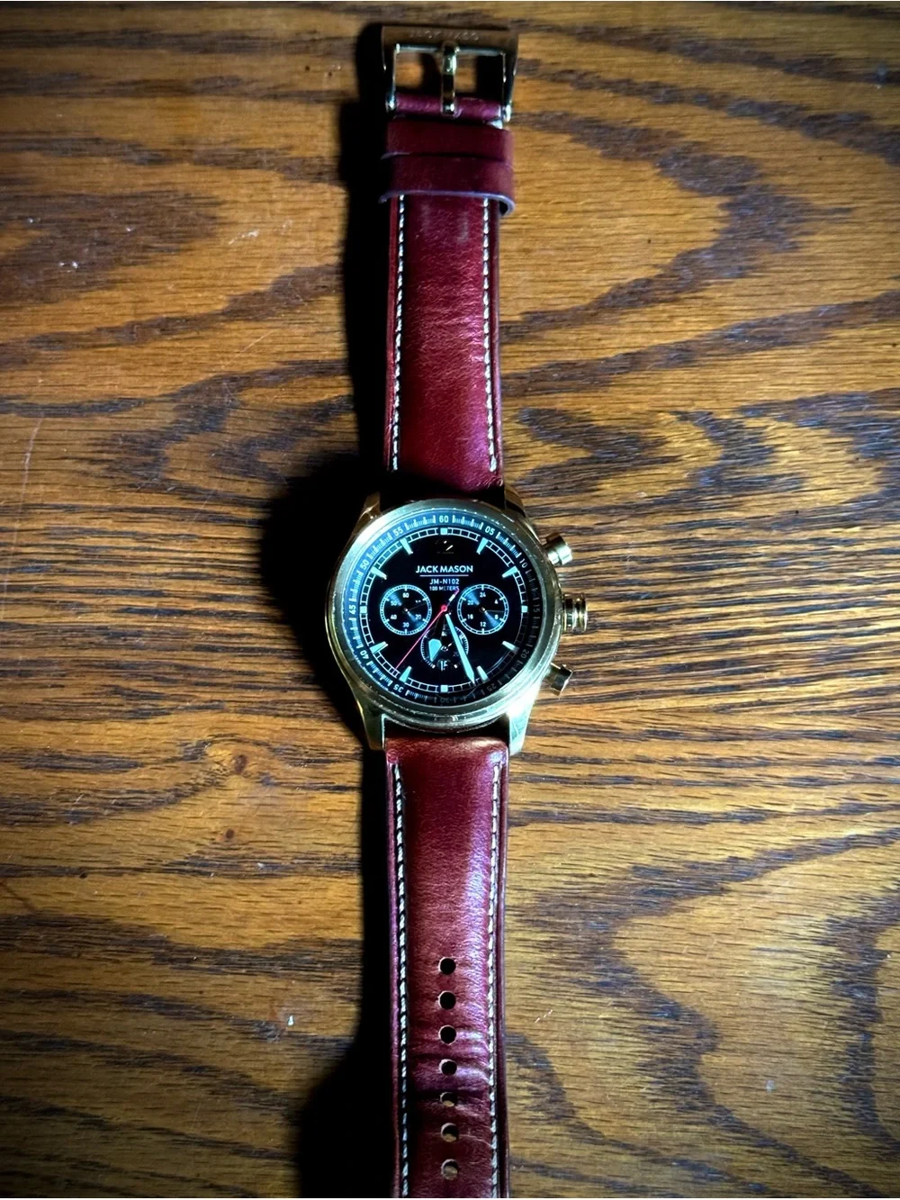 Jack Mason Chronograph Watch with Brown Leather Strap
